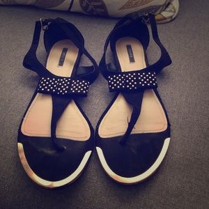 Gold-detailed Forever 21 flats.